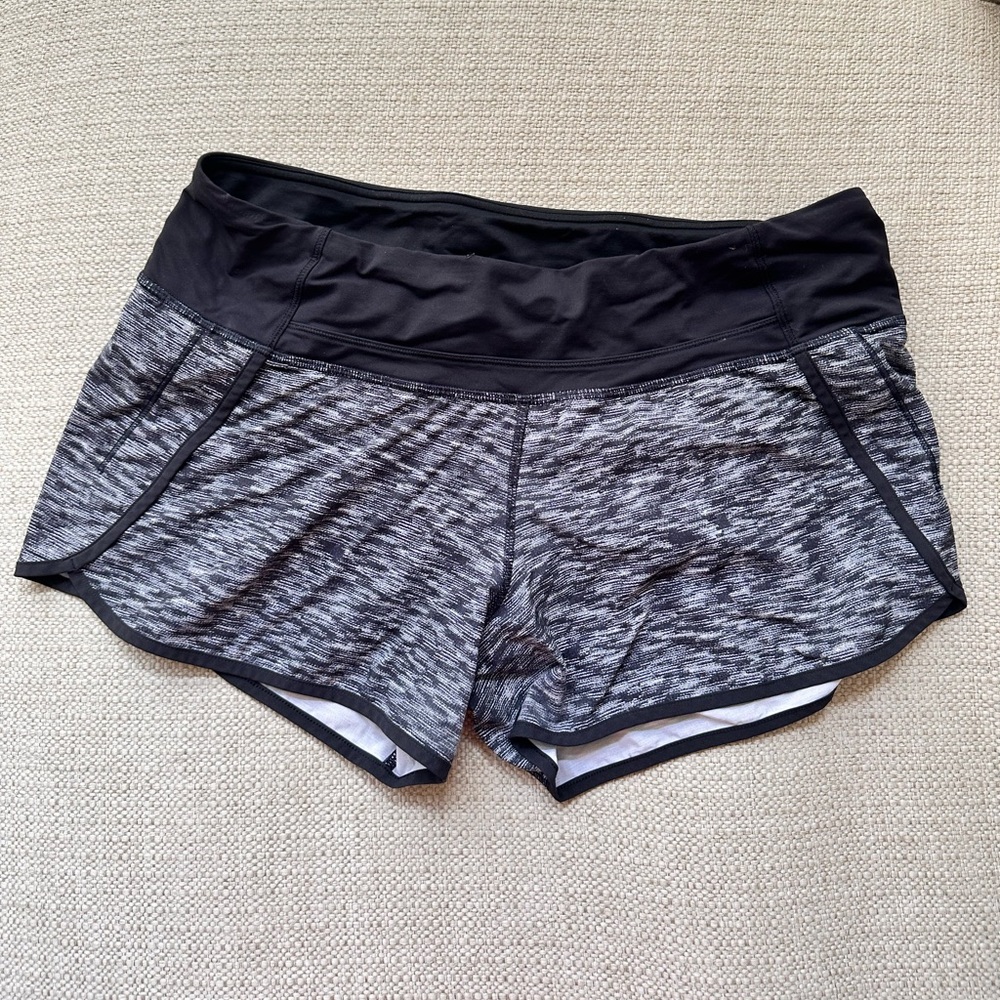 Lululemon gray mid high shorts